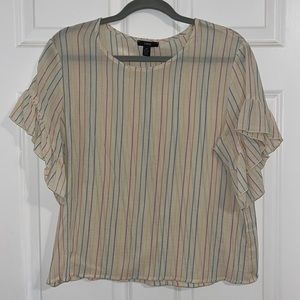 Lightweight linen material with flutter sleeves